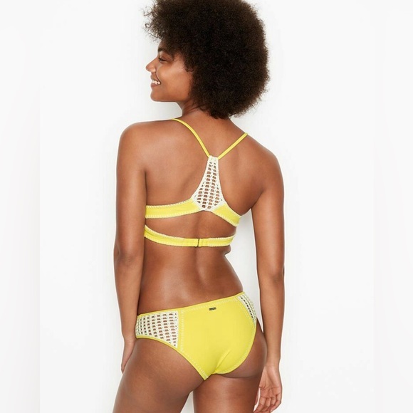 Victoria’s Secret Swimwear Yellow Kiawah Crochet 2 Piece Set Size Medium - Picture 11 of 11
